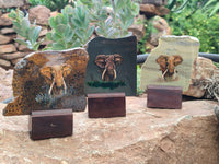 Hand Made Elephant Decoupage Stone Slabs x 6 From Southern Africa