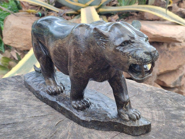 Hand Made Green Verdite Lioness Carving x 1 From Zimbabwe