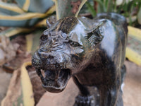 Hand Made Green Verdite Lioness Carving x 1 From Zimbabwe