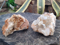 Natural Limonite Quartz Clusters x 2 From Solwezi, Zambia