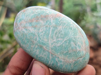 Polished Amazonite Palm Stones x 24 from Zimbabwe