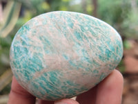 Polished Amazonite Palm Stones x 24 from Zimbabwe