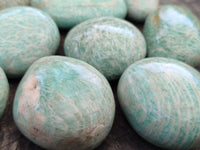 Polished Amazonite Palm Stones x 24 from Zimbabwe