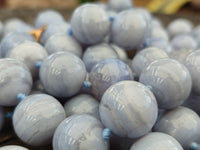 Polished Namibian Blue Lace Agate Ball Shaped 16mm Bead Necklace - Sold per Item- From Namibia