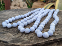 Polished Namibian Blue Lace Agate Ball Shaped 16mm Bead Necklace - Sold per Item- From Namibia