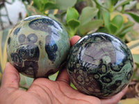 Polished Stromatolite Jasper Spheres x 2 From Katsepy, Madagascar