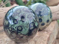 Polished Stromatolite Jasper Spheres x 2 From Katsepy, Madagascar