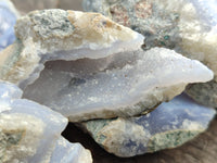 Natural Blue Lace Agate Geode Specimens x 35 From Malawi