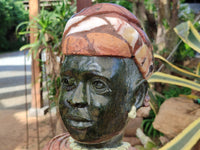 Hand Made African Woman Bust Sculpture x 1 From Zimbabwe