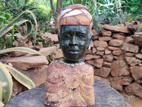 Hand Made African Woman Bust Sculpture x 1 From Zimbabwe