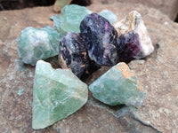 Natural Watermelon Fluorite Cobbed Specimens x 3 Kg Lot From Uis, Namibia