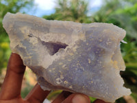 Natural Etched Blue Chalcedony Specimens x 4 From Nsanje, Malawi