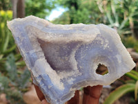 Natural Etched Blue Chalcedony Specimens x 4 From Nsanje, Malawi