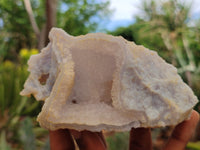 Natural Etched Blue Chalcedony Specimens x 4 From Nsanje, Malawi