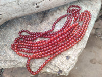 Polished Carnelian Agate Ball Shaped Beaded Necklace - Sold per Item - From Brazil