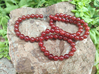 Polished Carnelian Agate Ball Shaped Beaded Necklace - Sold per Item - From Brazil