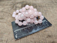 Polished Rose Quartz Ball Shaped Bead Necklace - Sold Per Item - From Madagascar