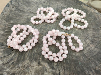 Polished Rose Quartz Ball Shaped Bead Necklace - Sold Per Item - From Madagascar