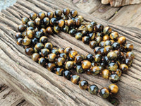 Polished Golden Tigers Eye Bead Necklaces - Sold Per Item - From South Africa