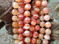 Polished Red Banded Sardonyx Tibetan Agate Bead Necklace - Sold Per Item- From Tibet