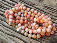 Polished Red Banded Sardonyx Tibetan Agate Bead Necklace - Sold Per Item- From Tibet