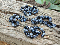 Polished Black Sardonyx Tibetan Agate Bead Necklace - Sold Per Item- From Tibet