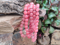 Polished Strawberry Quartz Bead Necklaces - Sold Per Item - From China