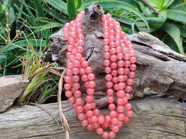 Polished Strawberry Quartz Bead Necklaces - Sold Per Item - From China