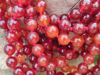 Polished Gem Carnelian Agate Ball Shaped Beaded Necklace - Sold per Item - From Brazil