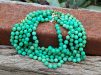 Polished Gem Nickel Chrysoprase Bead Necklace - Sold Per Item - From Australia