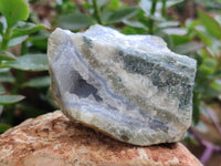 Natural Blue Lace Agate Geode Specimens x 12 From Malawi