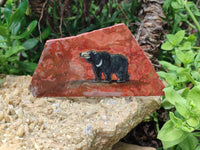 Hand Made Bear Decoupage Stone Slabs x 6 From Southern Africa