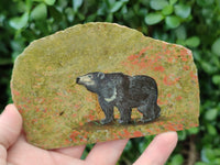 Hand Made Bear Decoupage Stone Slabs x 6 From Southern Africa