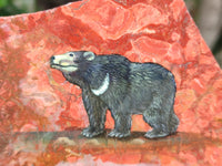 Hand Made Bear Decoupage Stone Slabs x 6 From Southern Africa