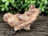 Natural Red Hematoid Quartz Clusters x 3 From Karoi, Zimbabwe