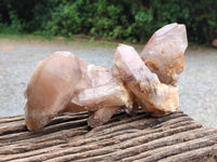 Natural Red Hematoid Quartz Clusters x 3 From Karoi, Zimbabwe