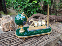 Hand Made Gemstone World Globe Desk Set x 1 From China