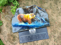 Hand Made Bear Decoupage Stone Slabs x 4 From Southern Africa