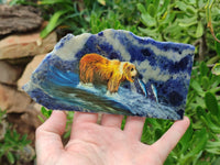 Hand Made Bear Decoupage Stone Slabs x 4 From Southern Africa