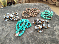 Hand Made Mixed Stone Bead Necklaces x 6 From China