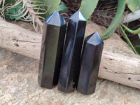 Polished Black Basalt Points x 5 From Antsirabe, Madagascar