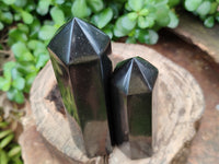 Polished Black Basalt Points x 5 From Antsirabe, Madagascar