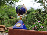 Hand Made Lapis Lazuli World Globe Clock x 1 From China