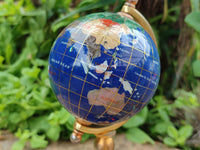 Hand Made Lapis Lazuli World Globe Clock x 1 From China