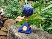 Hand Made Lapis Lazuli World Globe Clock x 1 From China