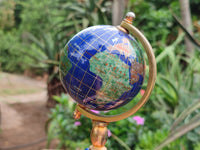 Hand Made Lapis Lazuli World Globe Clock x 1 From China