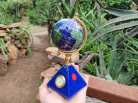 Hand Made Lapis Lazuli World Globe Clock x 1 From China