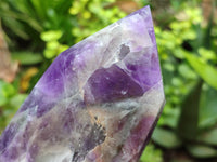 Polished Chevron Amethyst Points x 2 From Zambia