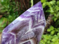 Polished Chevron Amethyst Points x 2 From Zambia