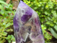 Polished Chevron Amethyst Points x 2 From Zambia